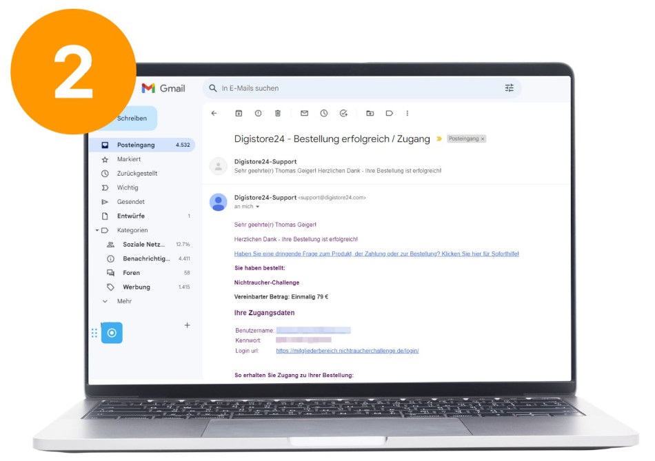 Nichtraucher-Challenge Zugangsdaten